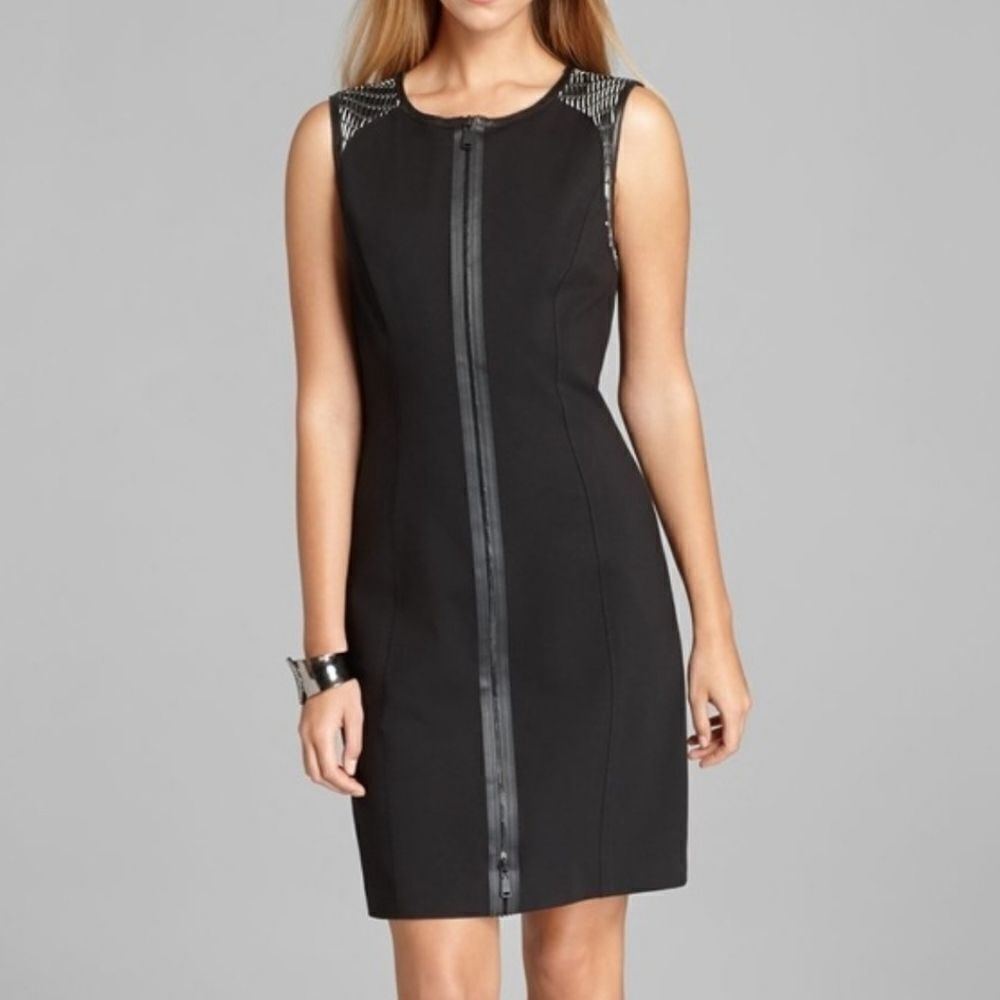ELIE Tahari Lexington Mixed Media Dress